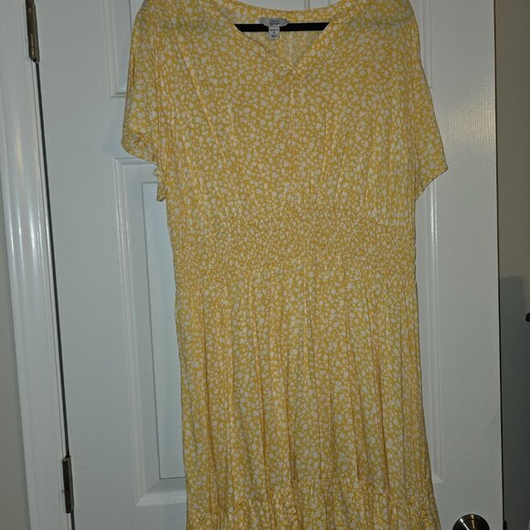Croft & Barrow Yellow Floral Print Dress - Picture 2 of 2